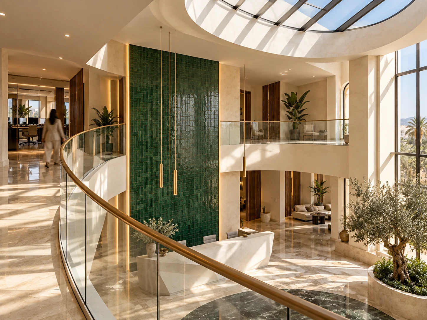 Bureaux des Dunes — Mezzanine et puits de lumière
