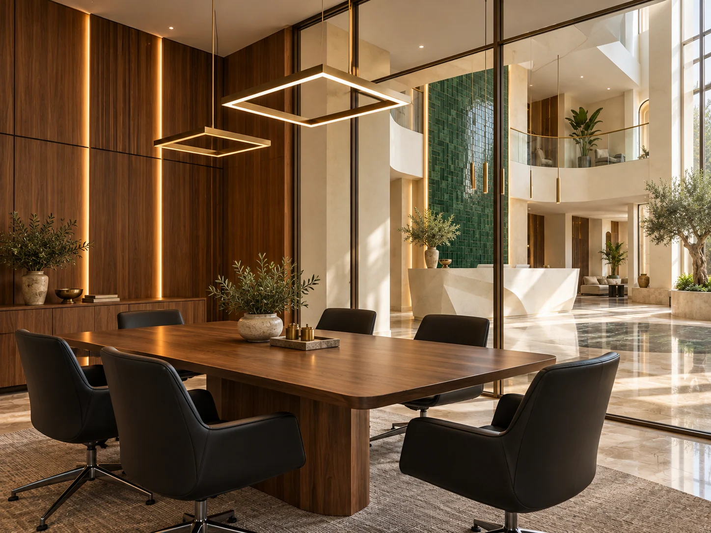 Bureaux des Dunes — Salle de réunion, lambris bois
